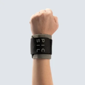 Muñequeras Elasticas Picsil Para Soporte - Ajustables Con Velcro - Color Gris